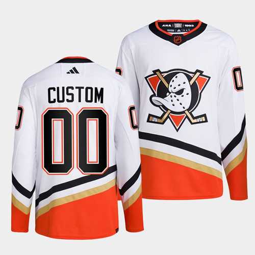 Mens Anaheim Ducks Custom White 2022-23 Reverse Retro Stitched Jersey->customized nhl jersey->Custom Jersey